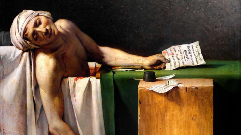 'The Death of Marat' painting by Jacques-Louis David | Photo: The Death of Marat by Jacques-Louis David; Alamy