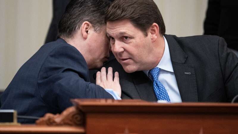 Rep. Jodey Arrington (right) and Rep. Brendan Boyle (left) talk during a House Budget Committee markup | Tom Williams/CQ Roll Call/Newscom