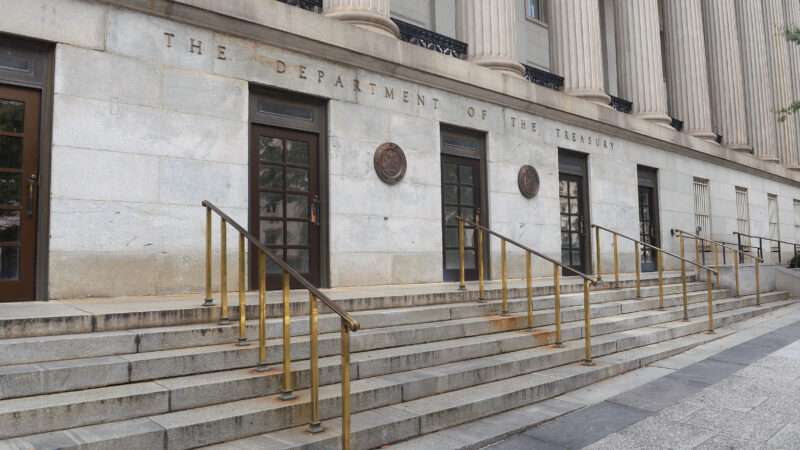 View of the U.S. Department of the Treasury in Washington shows the east side entrance to federal building. | Chuck Myers/ZUMAPRESS/Newscom