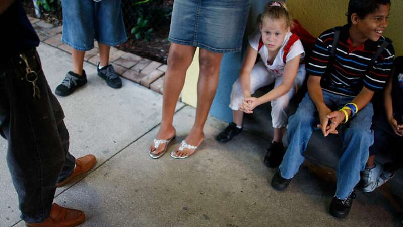 feature-cj-homeless | Photo: A homeless family in Miami, Florida; Joe Raedle/Getty