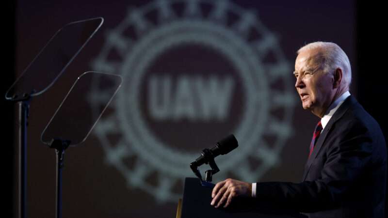 President Joe Biden speaks at a United Auto Workers conference in January | Pool/ABACA/Newscom