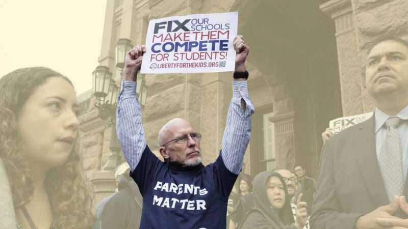School choice protester holding a sign | Bob Daemmrich/ZUMAPRESS/Newscom