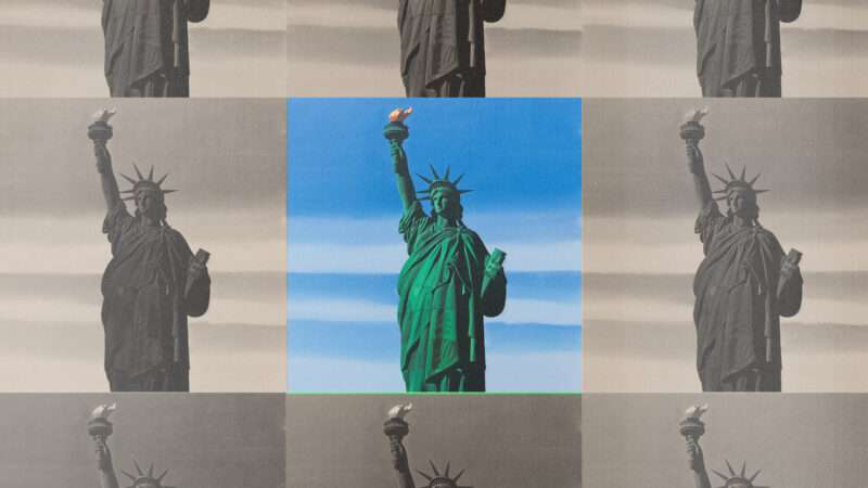 A grid with the Statue of Liberty | Illustration: Lex Villena; Midjourney