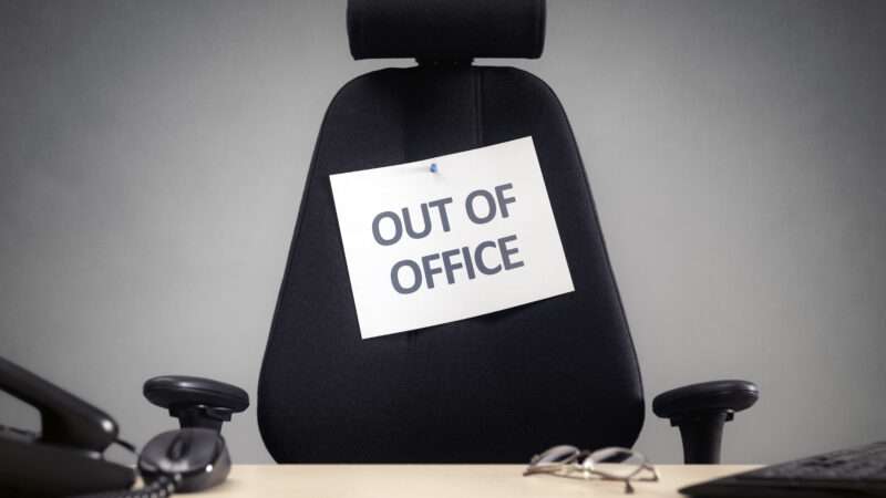 An empty office chair with 