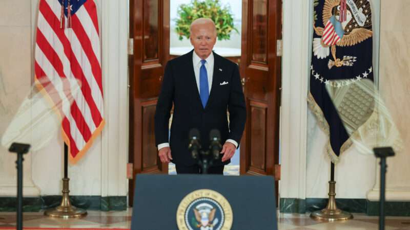 President Joe Biden walking to the podium to give remarks | Samuel Corum - Pool via CNP/CNP / Polaris/Newscom