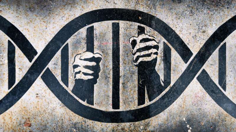 Man imprisoned behind DNA | Lush | Dreamstime.com 