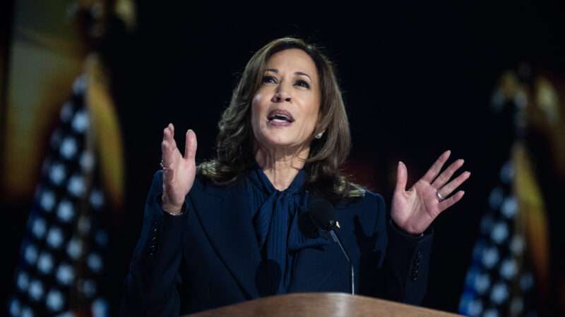 Kamala Harris speaking at a podium | Tom Williams/CQ Roll Call/Newscom