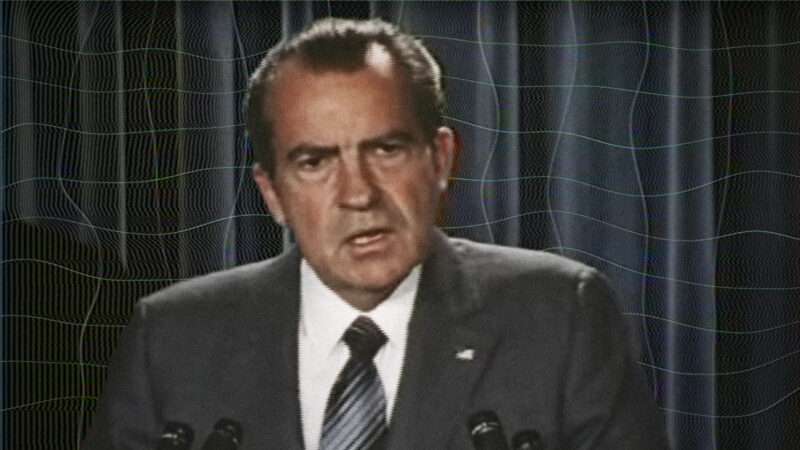 President Richard Nixon during the June 1971 speech in which he declares drug abuse 