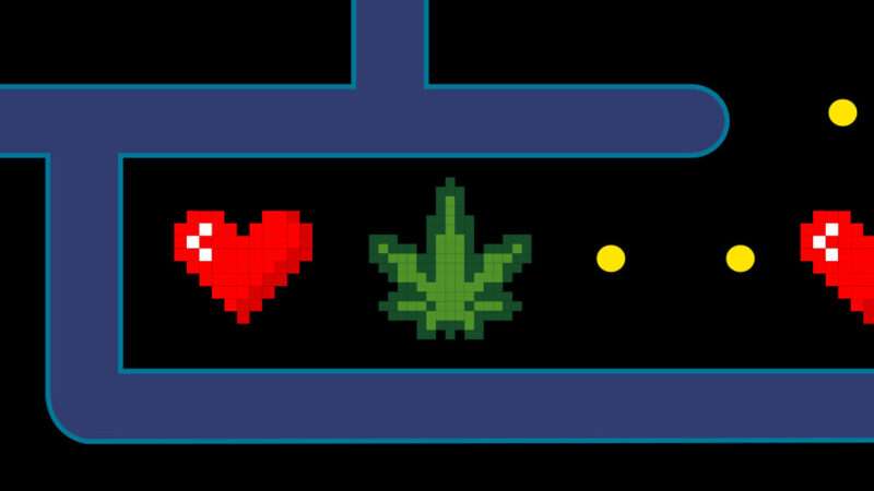 An illustration of a marijuana leaf in the style of Pacman | Illustration: iStock