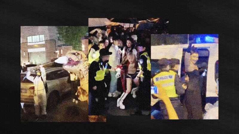 People in Shanghai are seen in costume on Halloween | Screenshot, YouTube/X