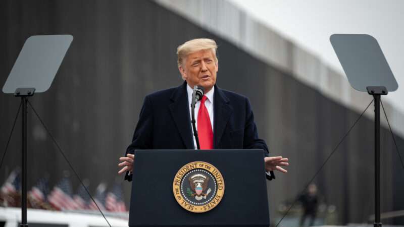 Trump giving a speech at the border |  Polaris/Newscom