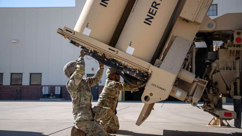 U.S. Army soldiers demonstrate how they prepare the Terminal High Altitude Area Defense missile defense system for use during the FORSCOM commanding general's visit to Fort Bliss, Texas, Sept. 20, 2023. | Polaris/Newscom