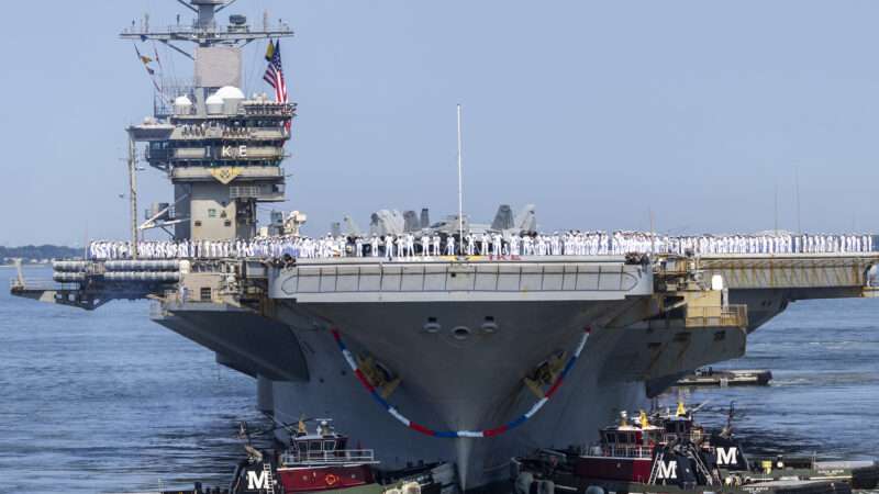 The Nimitz-class aircraft carrier USS Dwight D. Eisenhower (CVN 69) returns to Naval Station Norfolk, July 14, 2024. | MC2 Hunter Day/Commander, U.S. 2nd Fleet/Newscom