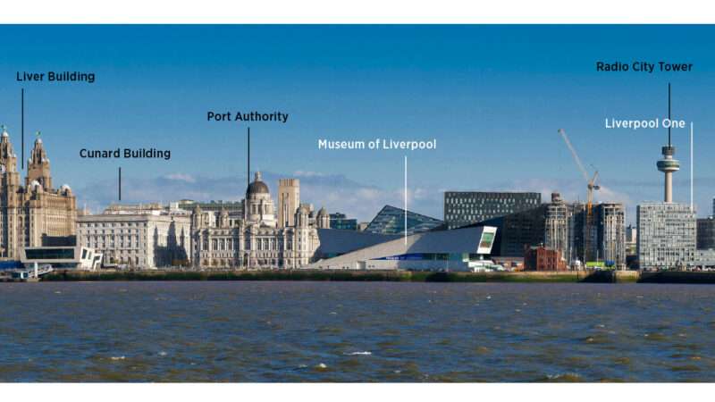 Liverpool's skyline with notable buildings marked | Photo: Alan Morris/Alamy