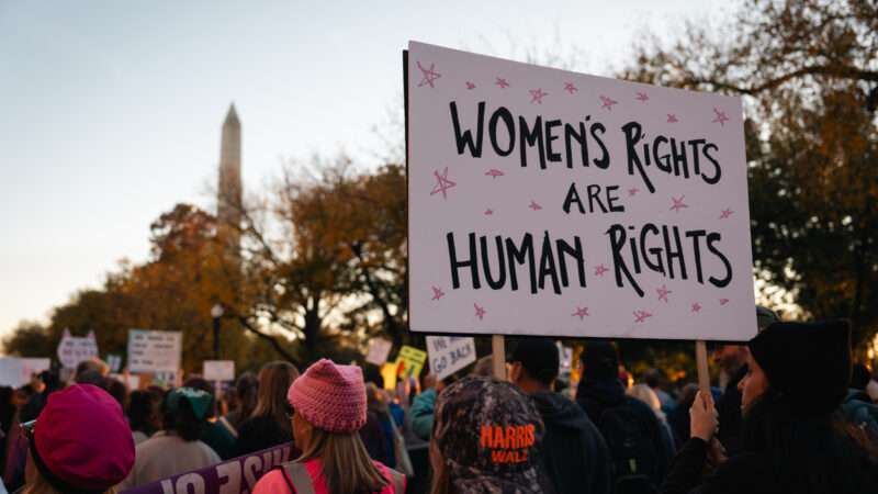 A sign saying "women's rights are human rights" at the Woman's March | Candice Tang/ZUMAPRESS/Newscom