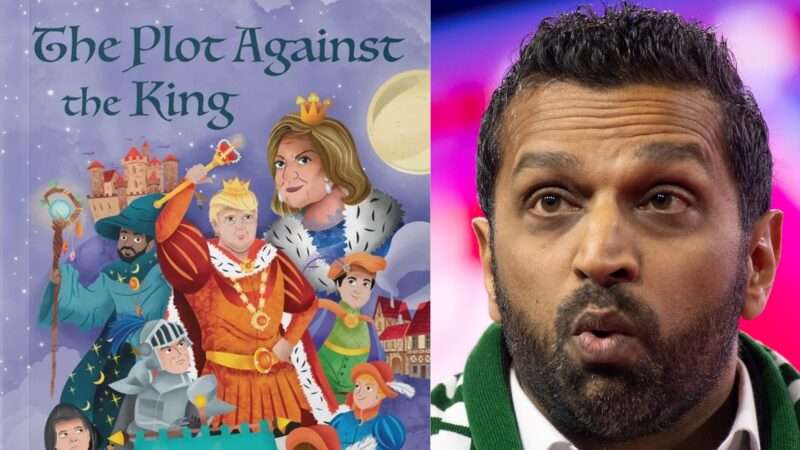 Kash Patel and the cover of his children's book | Brave Books LLC; Ron Sachs/CNP/Polaris/Newscom