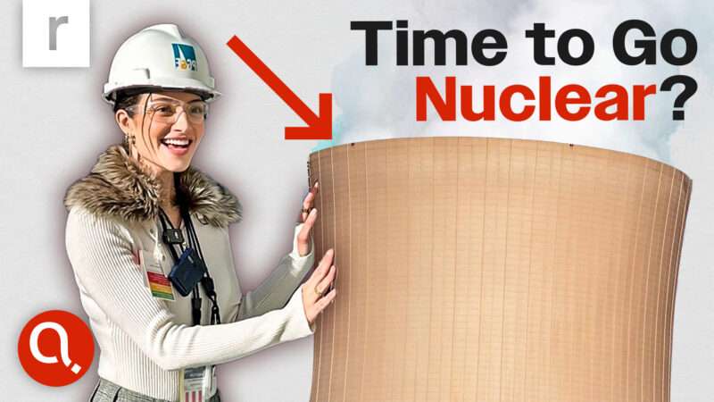 A nuclear reactor with the question "Time to go nuclear?" above it | Graphic by John Osterhoudt