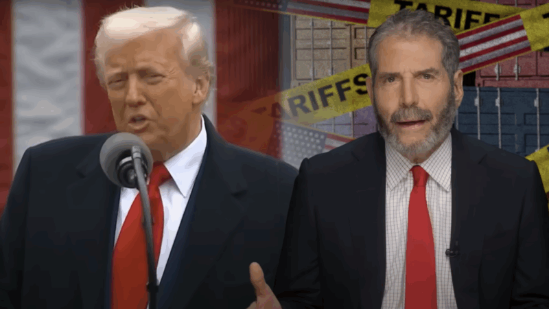 John Stossel (right) is seen next to President Donald Trump | Stossel TV
