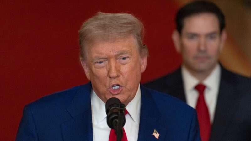 President Trump speaking following his strike on Iran | Carlos Barria - via CNP/Polaris/Newscom