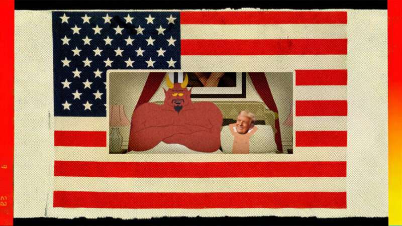 An American flag with a still from South Park in the middle of the image | Eddie Marshall | Mtsaride | Dreamstime.com | South Park | Midjourney