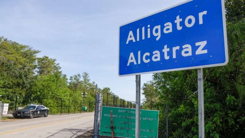 Alligator Alcatraz road sign | Luis Santana/ZUMA Press/Newscom