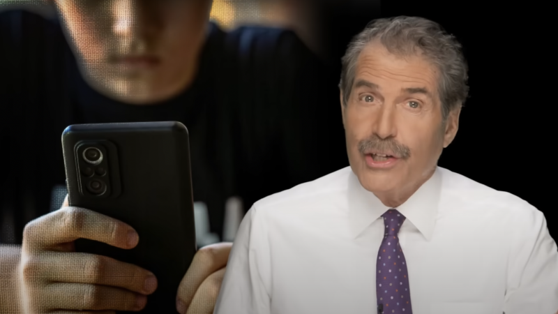 John Stossel is seen in front of a kid with a cellphone | Stossel TV