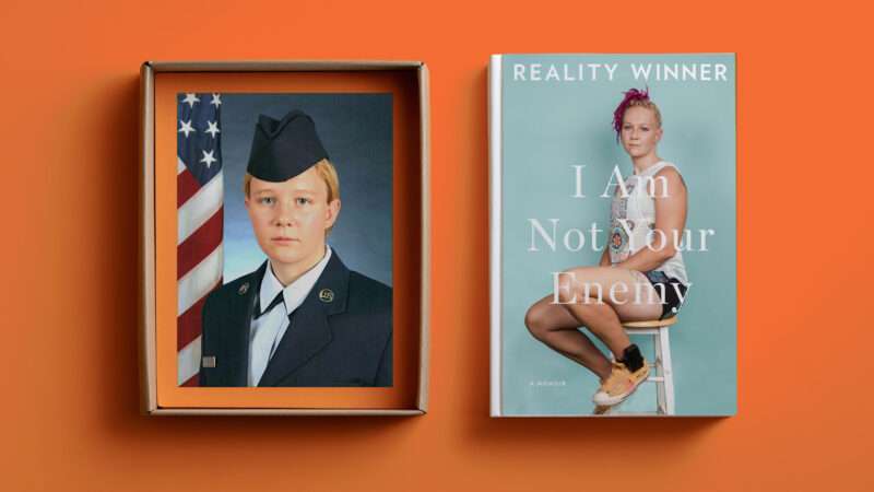 Reality Winner's U.S. Air Force photo and a copy of her memoir, titled 'I Am Not Your Enemy.' | Illustration: Eddie Marshall | U.S government | Spiegel & Grau