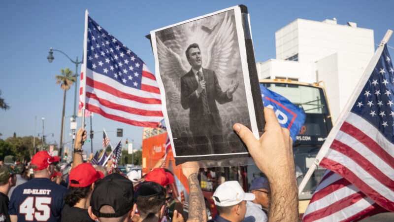 A photo of Charlie Kirk at a march | Derek French/ZUMAPRESS/Newscom