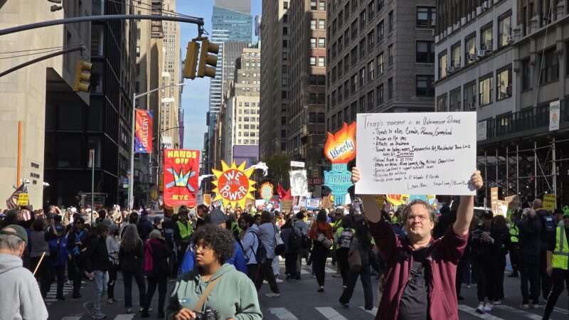 Marchers protesting Doanld Trump at a No Kings rally in New York City | Nick Gillespie