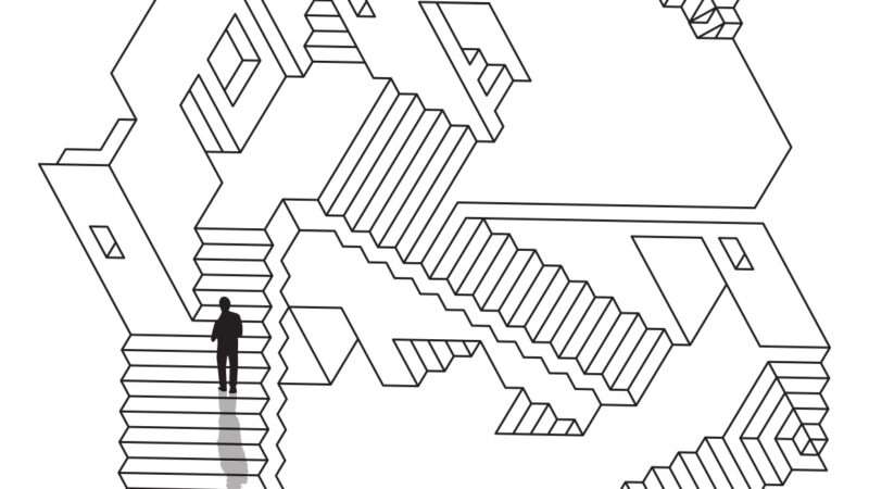 An illustration showing connecting stairways from different perspectives, reminiscent of M.C. Escher | Illustration: Joanna Andreasson; Source image: iStock