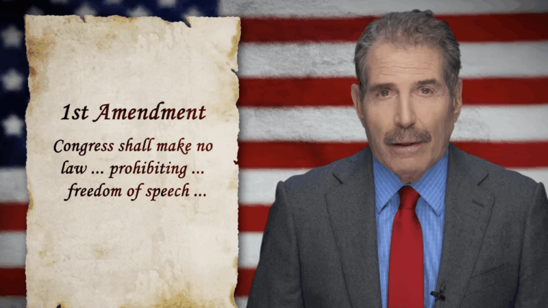 John Stossel is seen next to the First Amendment | Stossel TV