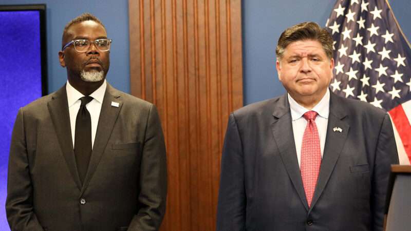 Brandon Johnson and JB Pritzker | Photo: Chicago Mayor Brandon Johnson and Illinois Governor J.B. Pritzker; Alexandra Buxbaum/Sipa/Alamy