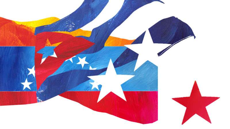 An illustration incorporating elements of the Cuban and Venezuelan flags | Illustration: Joanna Andreasson