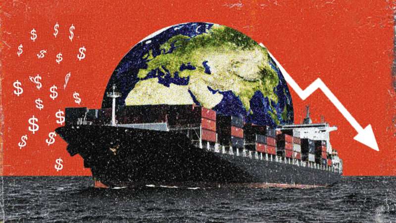 Illustration of a container ship lowering prices | Illustration: Eddie Marshall | Midjourney | Tetiana Kravchenko | Dreamstime.com