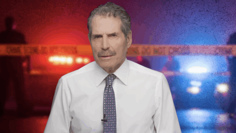 John Stossel stands in front of a crime scene | Stossel TV