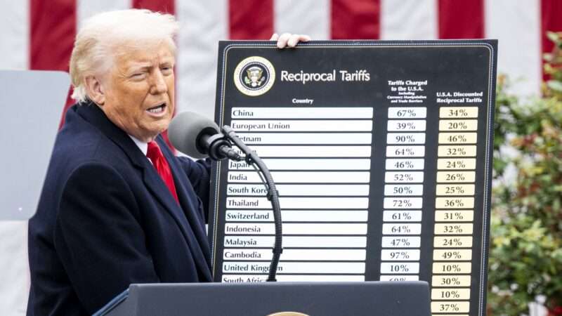 President Trump on "Liberation Day" holding up a tariff chart | Michael Brochstein/ZUMAPRESS/Newscom