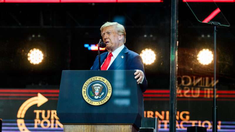 Donald Trump speaking at a lectern | Daniel Torok/White House/Newscom