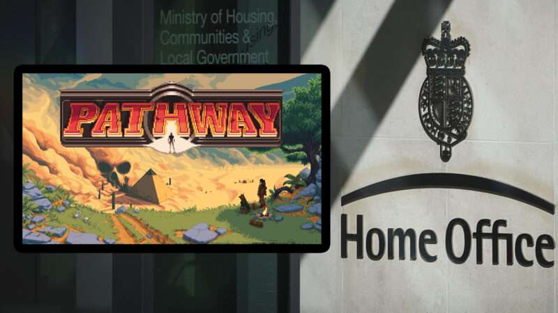 Pathways video game and the British Home Office | Illustration: Chucklefish/Facundo Arrizabalaga/EPA