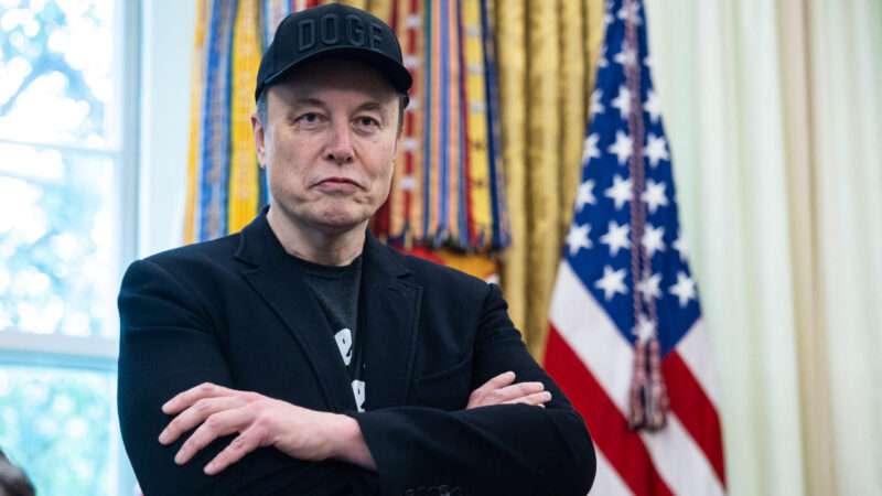 Elon Musk in the Oval Office wearing a DOGE hat | Francis Chung - Pool via CNP/Newscom