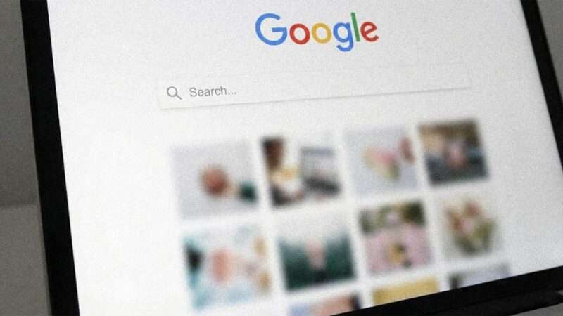 Google, with the search results blurred. | Illustration: Eddie Marshall | Nano Banana