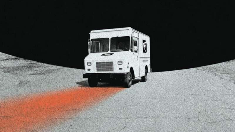 A United States Postal Service truck | Illustration: Eddie Marshall | Midjourney