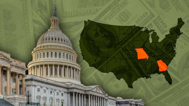 The U.S. Capitol is pictured alongside a map of the U.S., with Missouri and Georgia highlighted. | Illustration: Luckyphotographer/Lightvision/Dreamstime