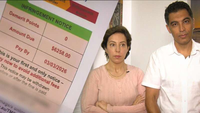 An Australian couple and the $6,258 fine they were issued | Illustration: nine.com.au