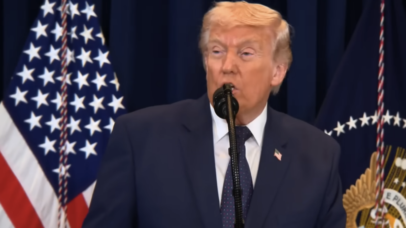 President Donald Trump | screenshot from press conference via PBS News Hour / YouTube