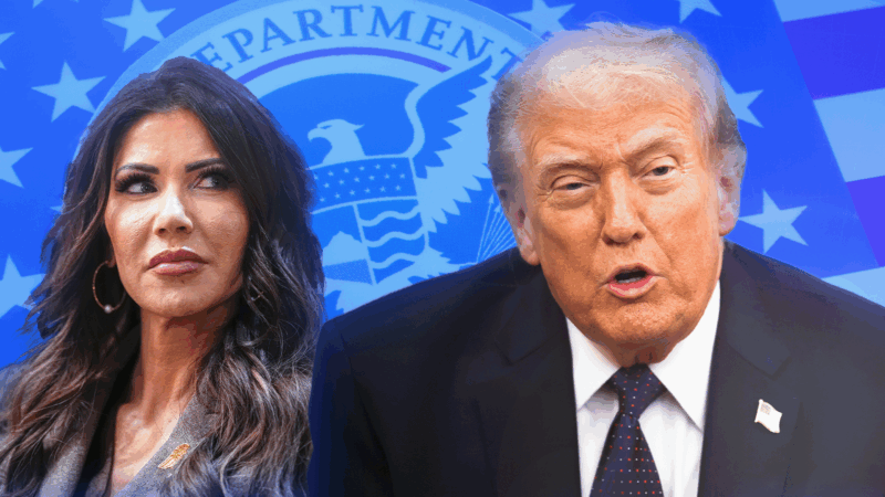 Homeland Security Secretary Kristi Noem and President Donald Trump | Aaron Schwartz/Samuel Corum/Pool via CNP/Polaris/Newscom/Dreamstime
