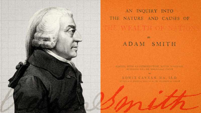 Adam Smith, alongside the title page of The Wealth of Nations | Illustration: Cadell and Davies (1811), John Horsburgh (1828) or R.C. Bell (1872)/Adam Smith/BEIC Foundation/Wikimedia Commons