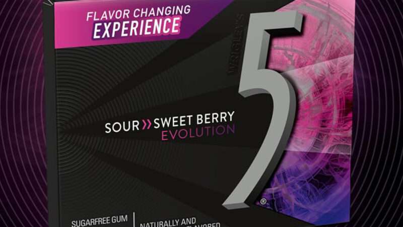  5 GUM Evolution Sour to Sweet Berry Flavor Changing Sugar Free Chewing Gum; Mars Wrigley