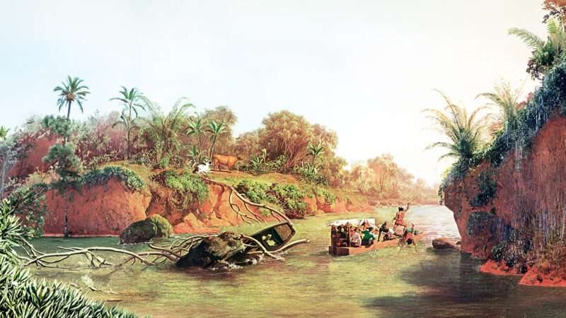 topicstravel | Illustration: The Isthmus of Panama on the Height of the Chagres River (1850), Charles Christian Nahl; Wikimedia