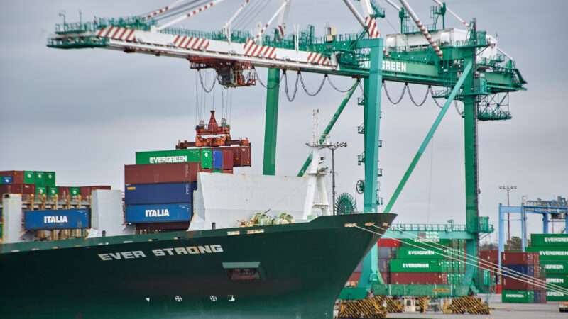 Cargo ship at port with containers | Ian L. Sitren/ZUMAPRESS/Newscom
