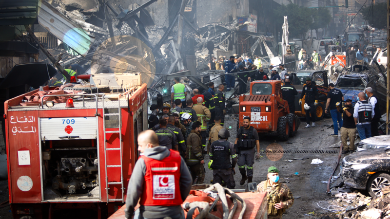 Four consecutive Israeli airstrikes using heavy missiles struck the administrative heart of Beirut, Lebanon on April 8, 2026. | Abdul Kader Al Bay/ZUMAPRESS/Newscom